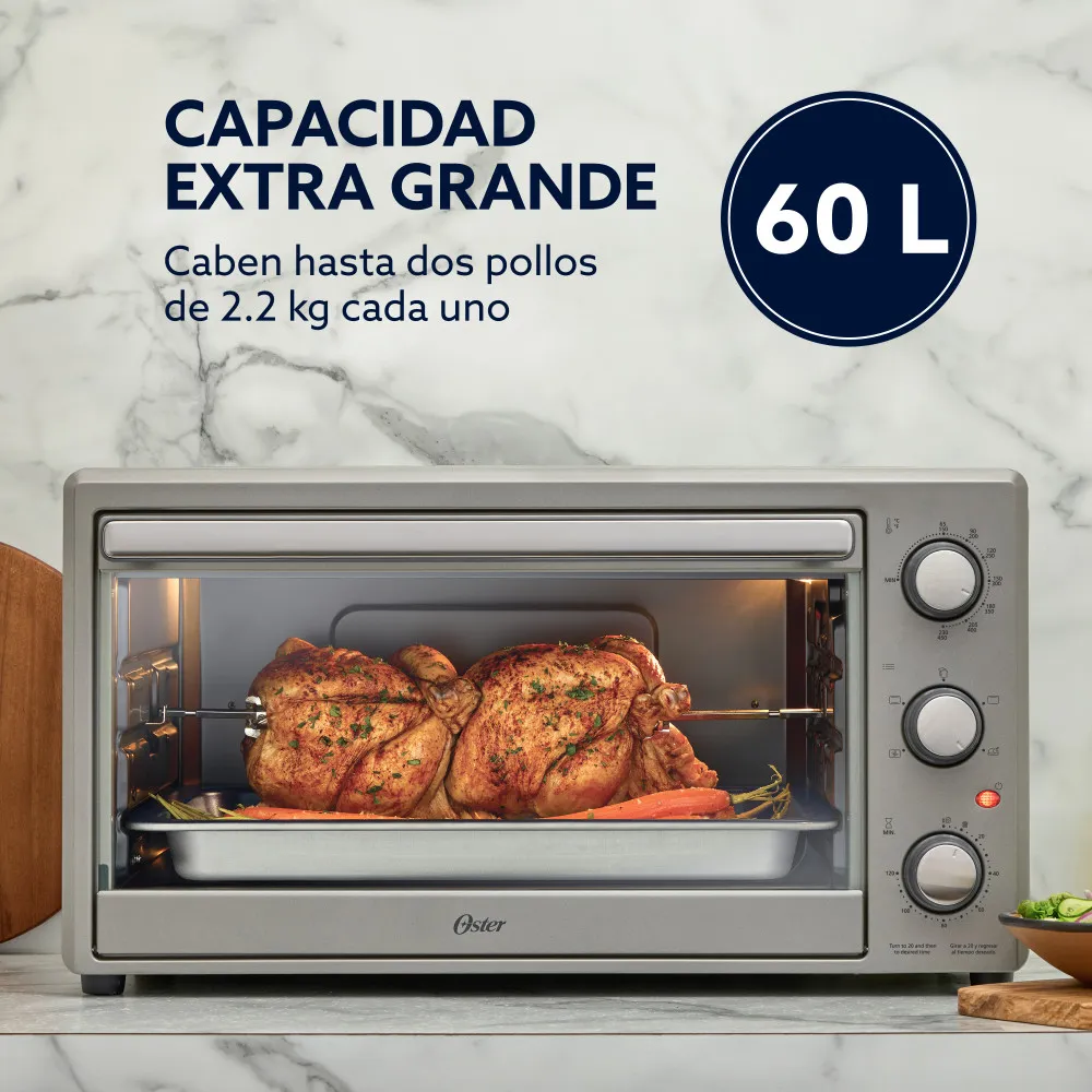 Horno XL Oster, con Rotisserie, de 60 L de Capacidad TSSTTV60MNS-1MX - Image 5